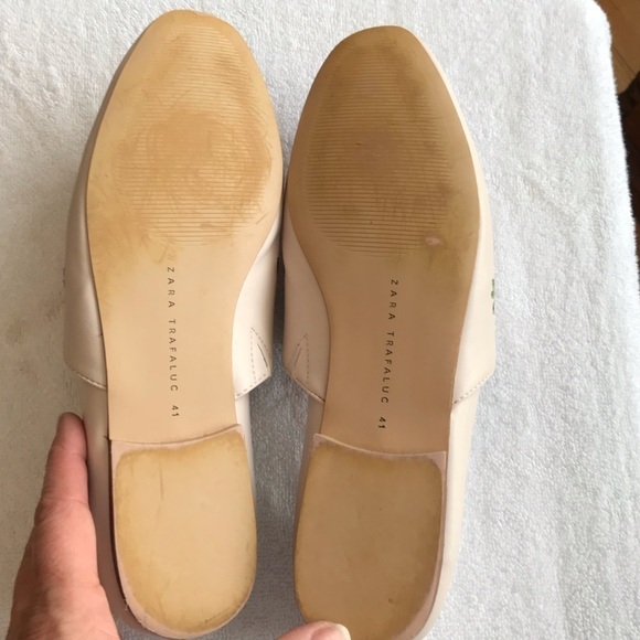 ZARA Trafluc women’s floral embroidered flats.  Blush.  Size 41. - Picture 6 of 9
